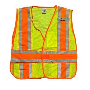 ML Kishigo‎ Class 2 Reflective Orange Yellow Adjustable High Vis Safety Vest XL